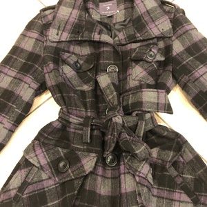 Plaid wrap jacket